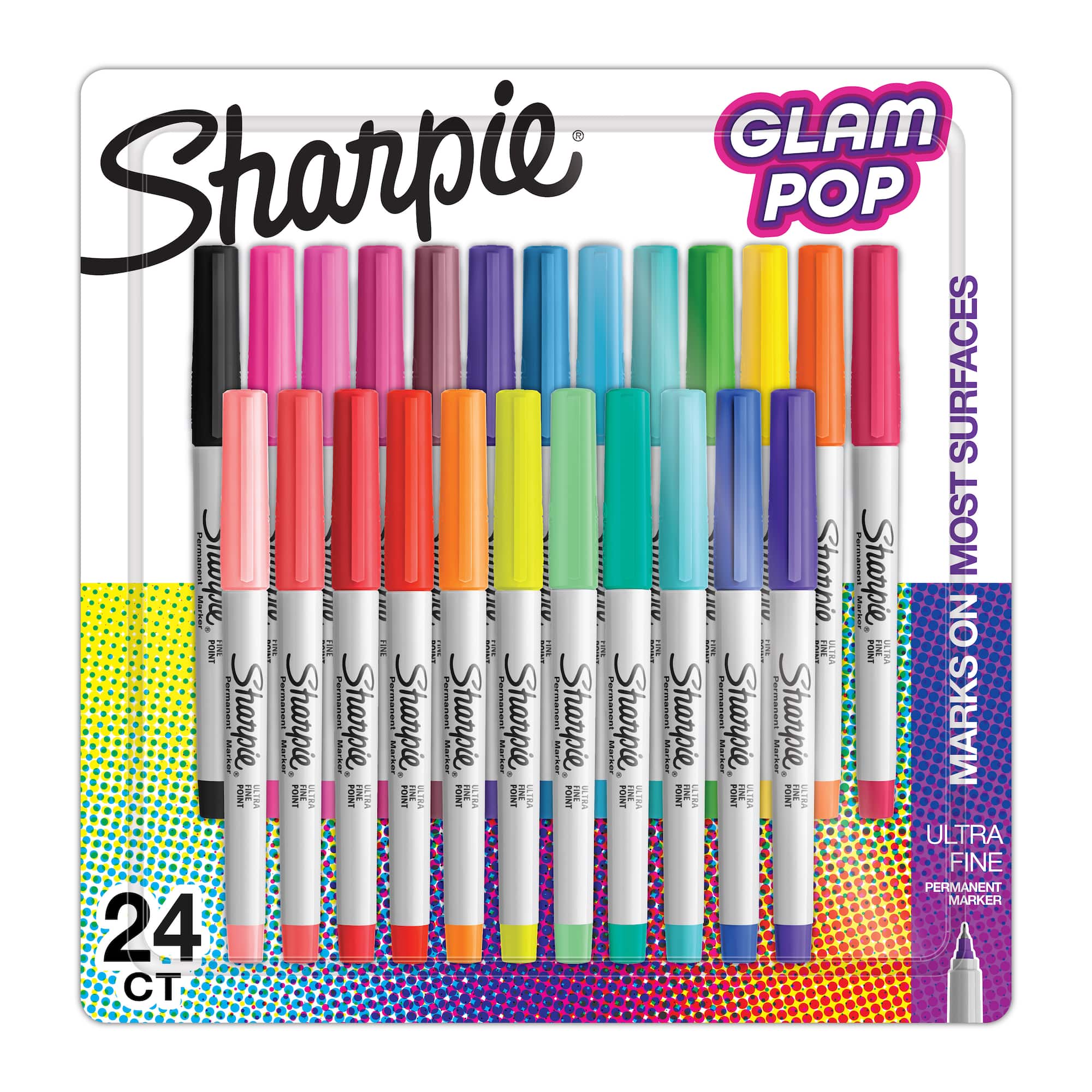 Sharpie® Ultra-Fine 24 Color Glam Pop Permanent Marker Set